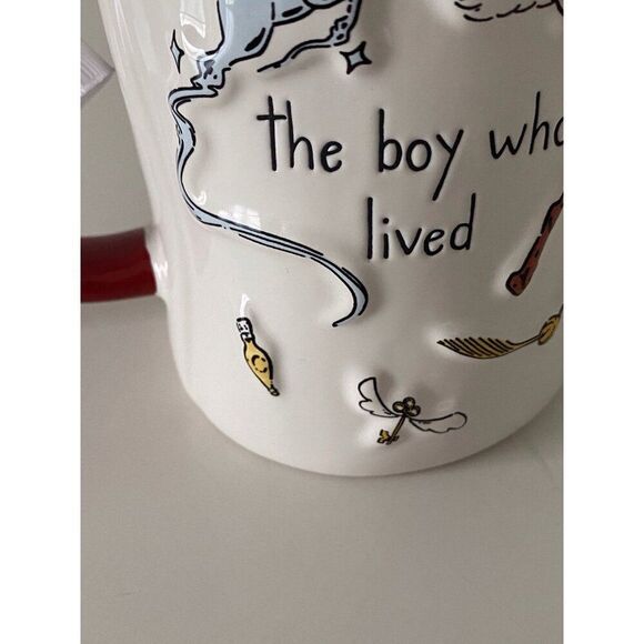 Rae Dunn X Harry Potter The Boy Who Lived Ceramic Mug Hedwig Patronus Wand NEW - Picture 9 of 12
